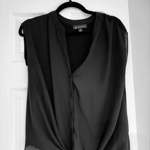 INC International Concepts Black Blouse - Picture 1 of 3